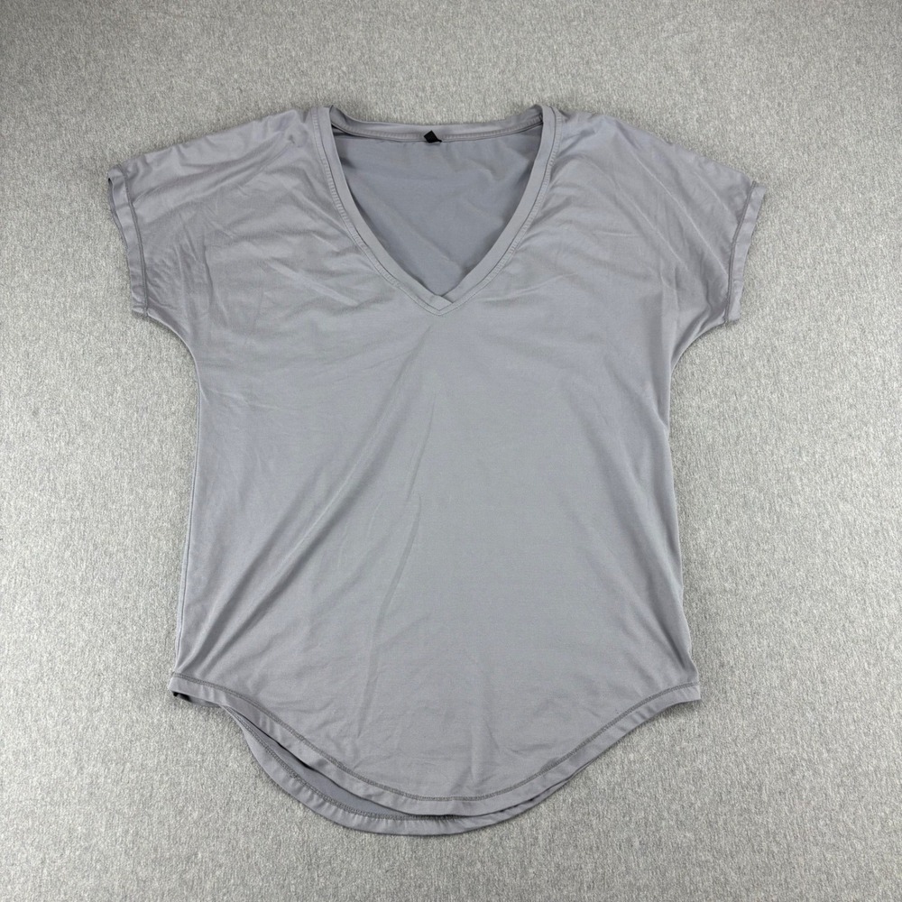 P'tula‎ V-Neck Active Tee Womens XS Grey Short Sleeve Performance Workout Yoga